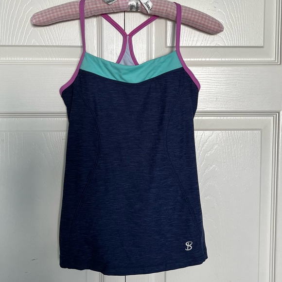 Sofibella Racer Back Tennis Tank with Built-in Bra - Picture 2 of 9